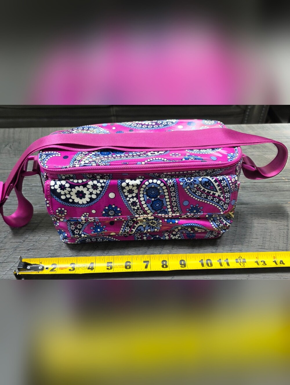 Vera Bradley Crossbody Purple Insulated Cooler Lunch Box Or Cosmetic Bag - Picture 3 of 6